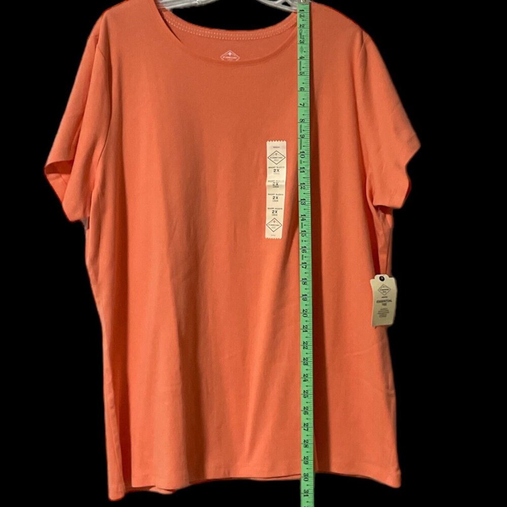 St John's Bay Knit Orange Woman Shirt Short sleeve SZ/ 2X - Picture 6 of 8